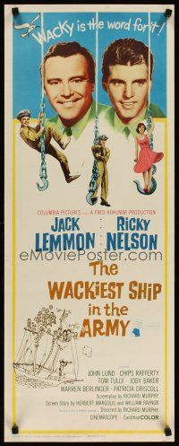 4g726 WACKIEST SHIP IN THE ARMY insert '60 Jack Lemmon & Ricky Nelson, wacky is the word for it!