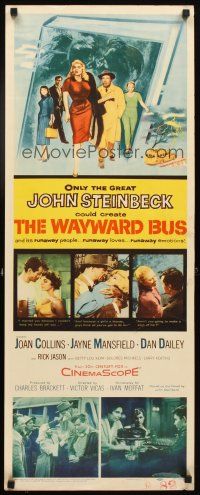 4g731 WAYWARD BUS insert '57 art of sexy Joan Collins & Jayne Mansfield, from John Steinbeck novel