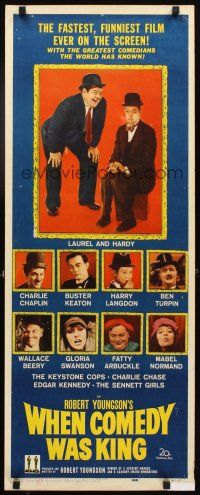 4g733 WHEN COMEDY WAS KING insert '60 Charlie Chaplin, Buster Keaton, Laurel & Hardy, Langdon