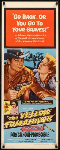4g754 YELLOW TOMAHAWK insert '54 Rory Calhoun, Peggie Castle, it split the West in two!