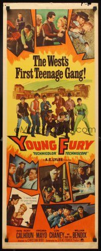 4g760 YOUNG FURY insert '65 Virginia Mayo, Chaney Jr, William Bendix, Calhoun vs teen Hellions!