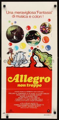 4g049 ALLEGRO NON TROPPO Italian locandina '77 Bruno Bozzetto, great wacky sexy cartoon artwork!