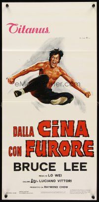 4g062 CHINESE CONNECTION Italian locandina R70s Jing Wu Men, cool Ciriello art of Bruce Lee!