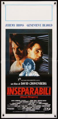 4g067 DEAD RINGERS Italian locandina '88 Jeremy Irons & Genevieve Bujold, directed by Cronenberg!