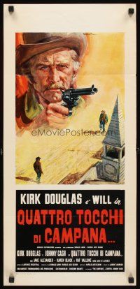 4g081 GUNFIGHT Italian locandina '71 people pay to see Kirk Douglas & Johnny Cash kill each other!