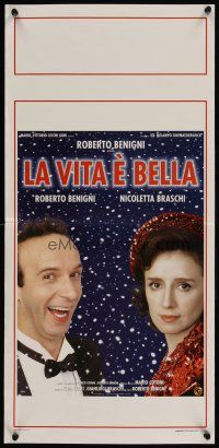 4g085 LIFE IS BEAUTIFUL Italian locandina '97 Roberto Benigni's La Vita e bella, Nicoletta Braschi