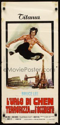 4g107 RETURN OF THE DRAGON Italian locandina '73 Bruce Lee classic, great image of Lee!