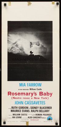 4g109 ROSEMARY'S BABY Italian locandina '68 Roman Polanski, Mia Farrow, creepy baby horror!