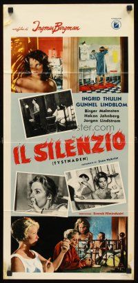 4g116 SILENCE Italian locandina '64 Ingmar Bergman's Tystnaden, Gunnel Lindblom!
