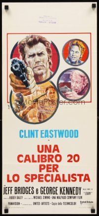 4g123 THUNDERBOLT & LIGHTFOOT Italian locandina '74 artwork of Clint Eastwood with HUGE gun!
