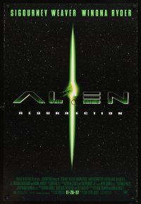 4k024 ALIEN RESURRECTION style B advance DS 1sh '97 Sigourney Weaver, Winona Ryder, Ron Perlman!