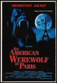 4k029 AMERICAN WEREWOLF IN PARIS int'l DS printer's test 1sh '97 werewolf behind Eiffel Tower!