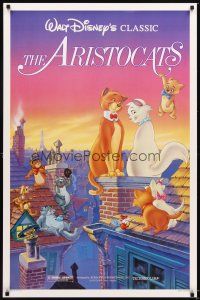 4k033 ARISTOCATS 1sh R87 Walt Disney feline jazz musical cartoon, great colorful image!