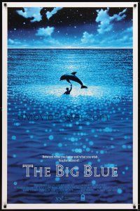 4k072 BIG BLUE 1sh '88 Luc Besson's Le Grand Bleu, cool image of boy & dolphin!