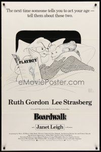 4k081 BOARDWALK 1sh '79 great Al Hirschfeld art of Ruth Gordon & Lee Strasberg!