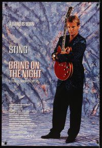 4k095 BRING ON THE NIGHT teaser 1sh '85 great full-length image of Sting with guitar, Michael Apted
