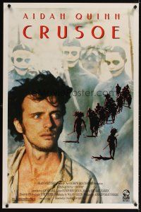 4k140 CRUSOE 1sh '89 close-up of Aidan Quinn as Robinson Crusoe!