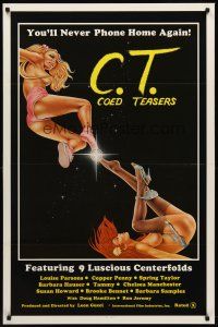 4k101 C.T. COED TEASERS 1sh '83 Ron Jeremy, sexy artwork, ET sex parody!