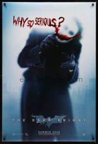 4k152 DARK KNIGHT teaser DS 1sh '08 Heath Ledger as the Joker, why so serious?