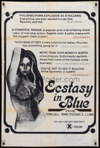 4k181 ECSTASY IN BLUE 1sh '76 Terri Hall, Annie Sprinkle, C.J. Laing, sex!