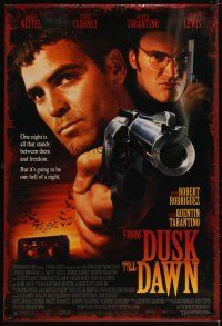 4k228 FROM DUSK TILL DAWN 1sh '95 close image of George Clooney & Quentin Tarantino, vampires!