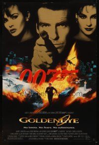 4k238 GOLDENEYE DS 1sh '95 Pierce Brosnan as Bond, Isabella Scorupco, sexy Famke Janssen!