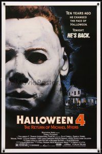 4k249 HALLOWEEN 4 1sh '88 Ten years ago he changed Halloween. tonight Michael Myers is back!