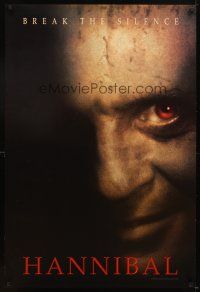4k252 HANNIBAL teaser 1sh '00 creepy close up of red-eyed Anthony Hopkins as Dr. Lector!