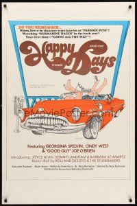 4k253 HAPPY DAYS 1sh '74 Georgina Spelvin, Cindy West, wacky drive-in sex art!