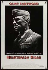 4k262 HEARTBREAK RIDGE int'l advance 1sh '86 Clint Eastwood all decked out in uniform & medals!
