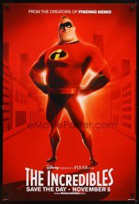 4k294 INCREDIBLES Mr. Incredible style advance DS 1sh '04 Disney/Pixar animated superhero family!