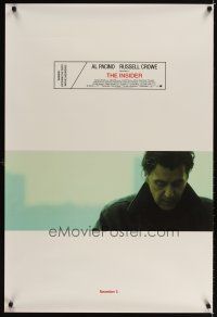 4k307 INSIDER advance DS 1sh '99 Michael Mann, cool close-up of Al Pacino!