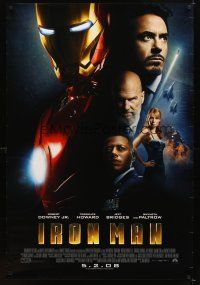 4k309 IRON MAN advance DS 1sh '08 Robert Downey Jr. is Iron Man, Jeff Bridges, Paltrow!