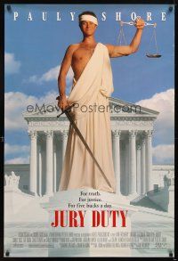 4k326 JURY DUTY 1sh '95 wacky image of Pauly Shore as Justice!