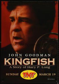 4k331 KINGFISH TV 1sh '95 cool image of John Goodman as Huey P. Long!