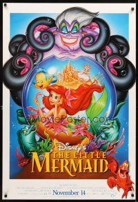 4k359 LITTLE MERMAID advance DS 1sh R97 great image of Ariel & cast, Disney underwater cartoon!