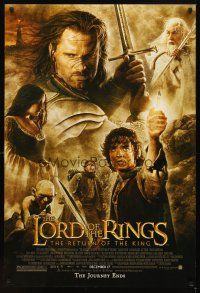 4k373 LORD OF THE RINGS: THE RETURN OF THE KING advance DS 1sh '03 Peter Jackson, rare cast montage!