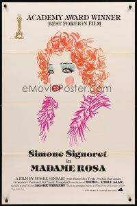 4k392 MADAME ROSA 1sh '78 La vie devant soi, cool artwork of Simone Signoret, French!