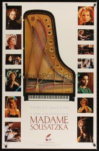 4k393 MADAME SOUSATZKA teaser 1sh '88 John Schlesinger, photo of Steinway piano & Shirley MacLaine!
