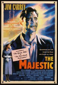 4k396 MAJESTIC int'l DS 1sh '01 great art of Jim Carrey, directed by Frank Darabont!