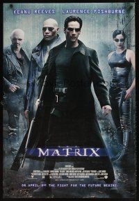 4k407 MATRIX advance DS 1sh '99 Keanu Reeves, Carrie-Anne Moss, Laurence Fishburne, Wachowski Bros!