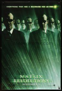 4k409 MATRIX REVOLUTIONS Agent Smith style teaser DS 1sh '03 many images of Hugo Weaving!
