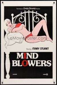 4k424 MIND BLOWERS 1sh '76 cool pop sexploitation art, Mary Stuart, rated x!