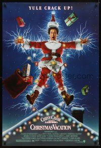 4k445 NATIONAL LAMPOON'S CHRISTMAS VACATION DS 1sh '89 Consani art of Chevy Chase, yule crack up!