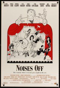 4k455 NOISES OFF DS 1sh '92 great wacky Al Hirschfeld art of cast as puppets!