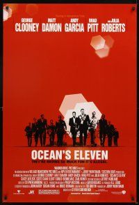 4k457 OCEAN'S 11 DS 1sh '01 Steven Soderbergh, George Clooney, Matt Damon, Brad Pitt!