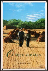 4k459 OF MICE & MEN teaser DS 1sh '92 Gary Sinise & John Malkovich in John Steinbeck's classic!