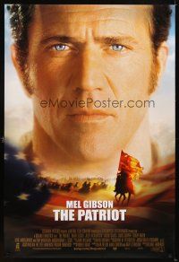 4k477 PATRIOT DS 1sh '00 huge close up portrait image of Mel Gibson over American flag!