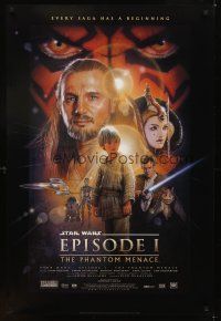 4k485 PHANTOM MENACE style B 1sh '99 George Lucas, Star Wars Episode I, art by Drew!