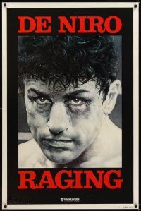 4k517 RAGING BULL teaser 1sh '80 classic close up boxing image of Robert De Niro, Martin Scorsese